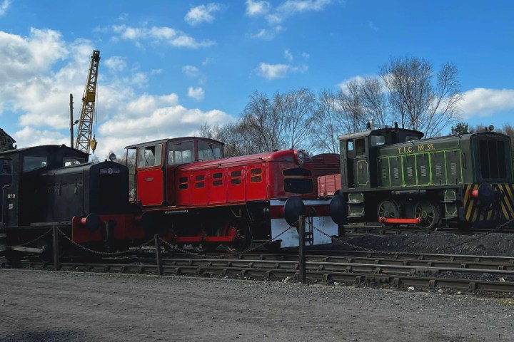 a train on a steel track